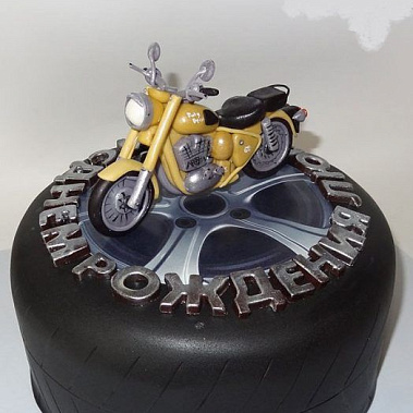 Торт жёлтый мотоцикл купить - сладкоежкин.рф